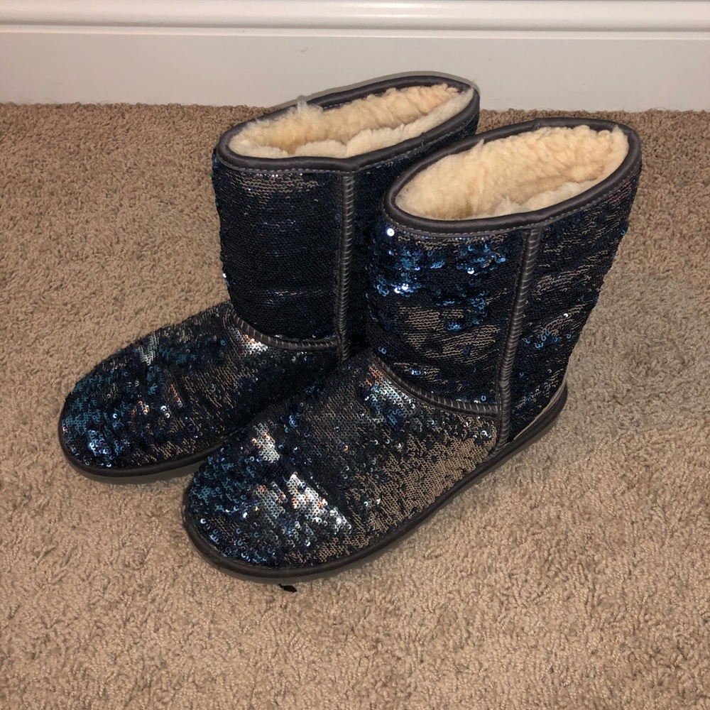 Navy and Silver Sequin Uggs